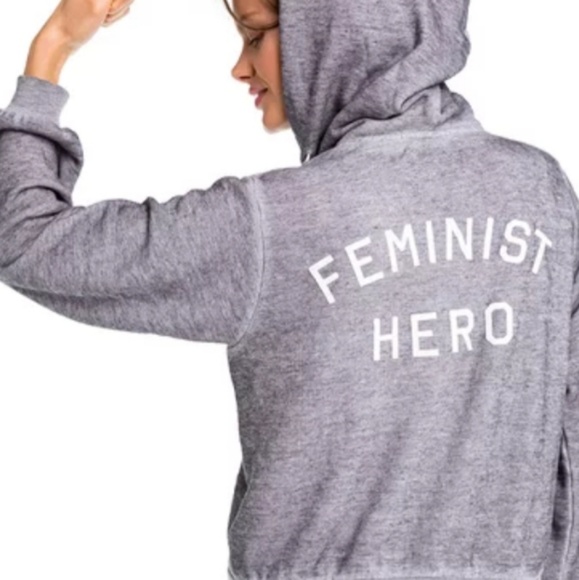 Wildfox Feminist Hero Regan Zip Drawstring Hoodie - Picture 2 of 4